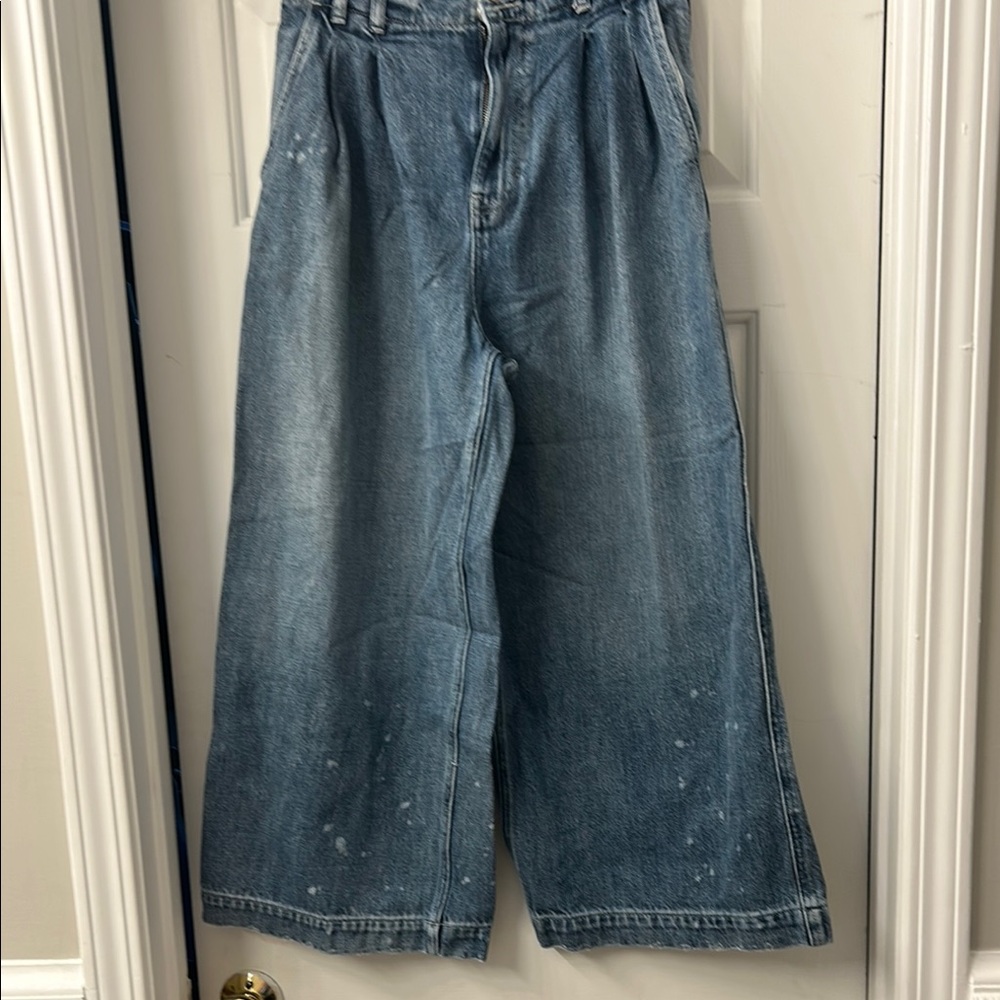 Free people Wide-Leg Blue Jeans